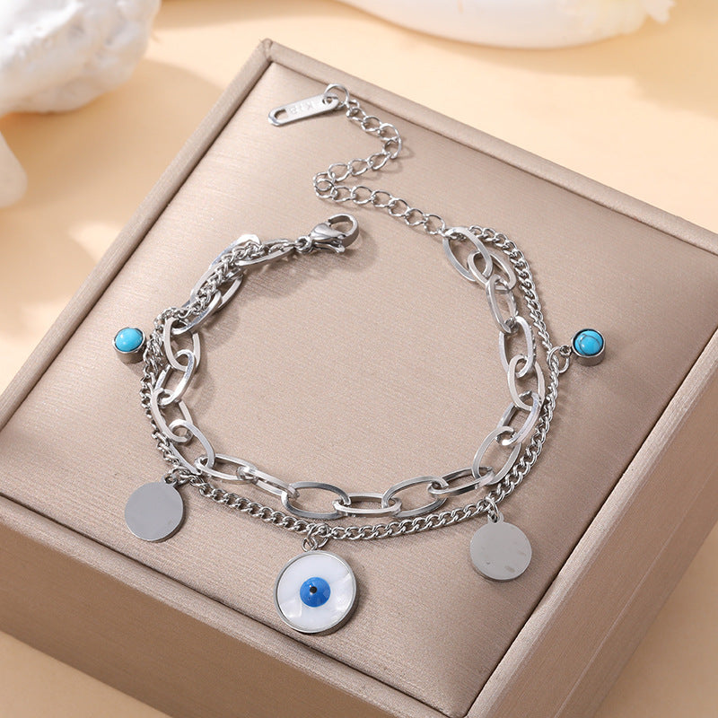 Women's Fashion Devil's Eye Titanium Steel Light Bracelet