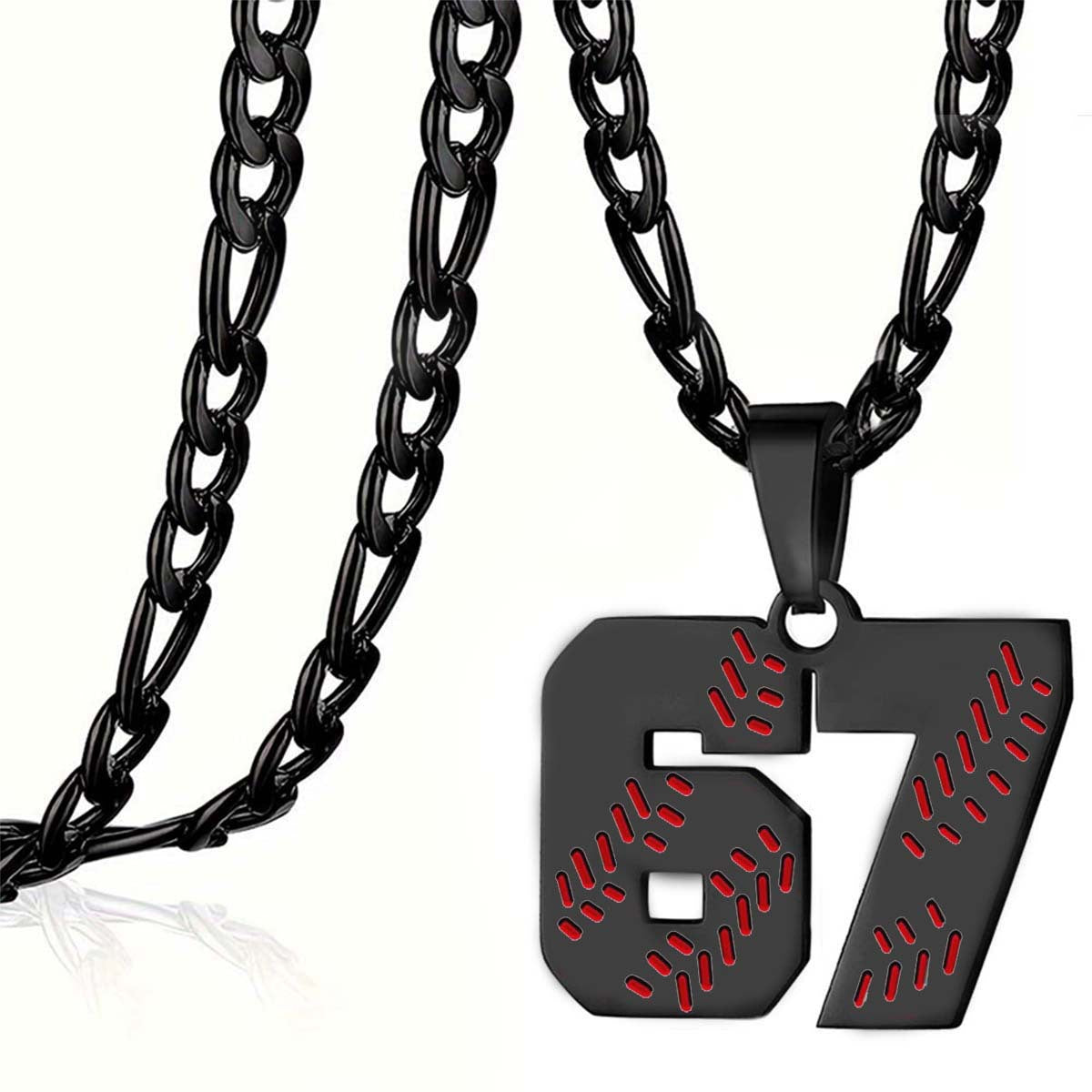 Baseball Football Rugby Stainless Steel Titanium Arabic Numerals Pendants