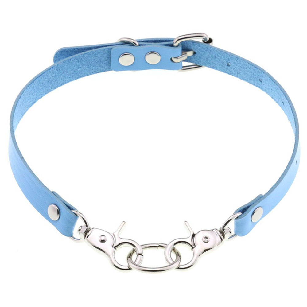 Simple Leather Buckle Collar Fashion Punk Necklaces