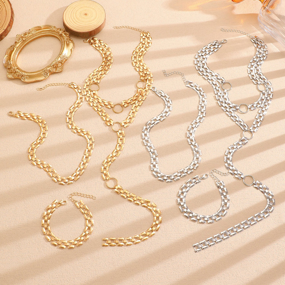 Women's Fashion Y-shaped Watch Clavicle Chain Stacked Strap Length Sweater Jewelry Set