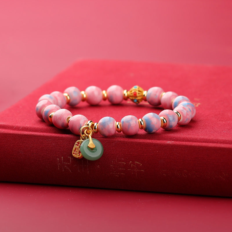 Women's & Men's Fragrant Gray Porcelain Vintage Ethnic Style Handmade Bracelet