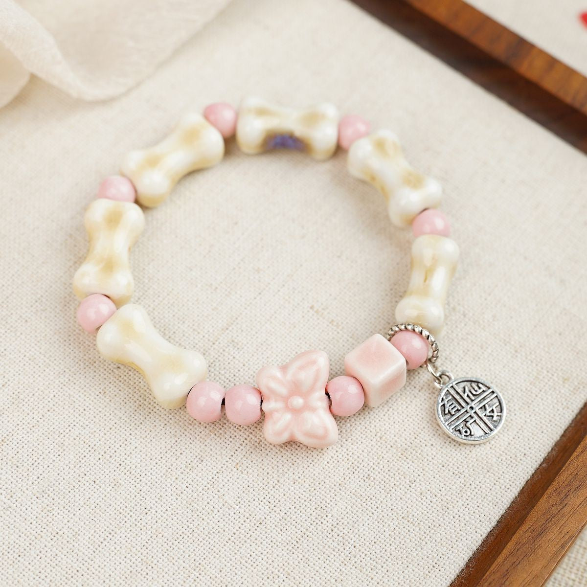 Ceramic Painted Pottery Beads Female Literary Bracelet