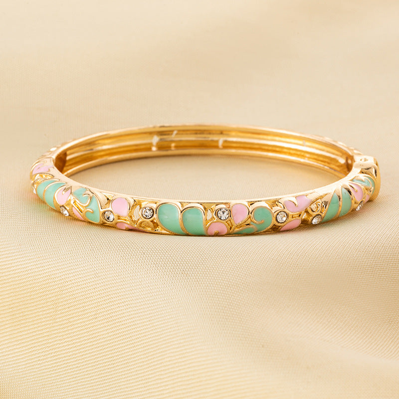 Cloisonne Light Luxury Palace Style Enamel Drop Oil Flower Series Bracelets