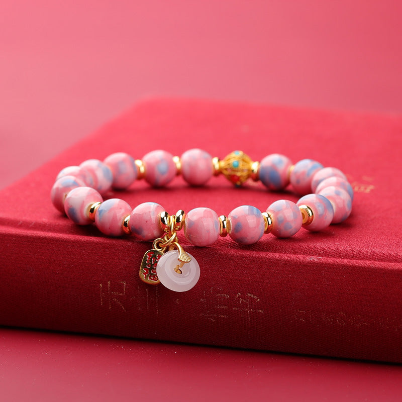 Women's & Men's Fragrant Gray Porcelain Vintage Ethnic Style Handmade Bracelet