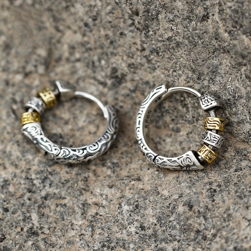 Men's Sense Siering Pu Handsome Ear Boys Niche Single Rings