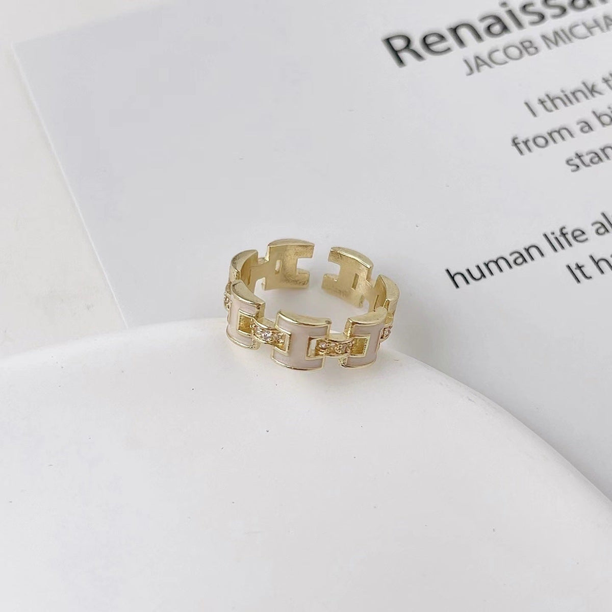 Graceful Versatile Opening Female Light Luxury Minority Design Sense Rings