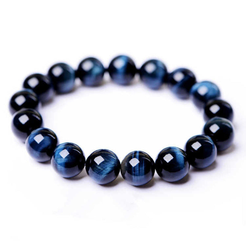 Women's & Men's Blue Tigereye Cat Eye Eagle Stone Wood Bracelets