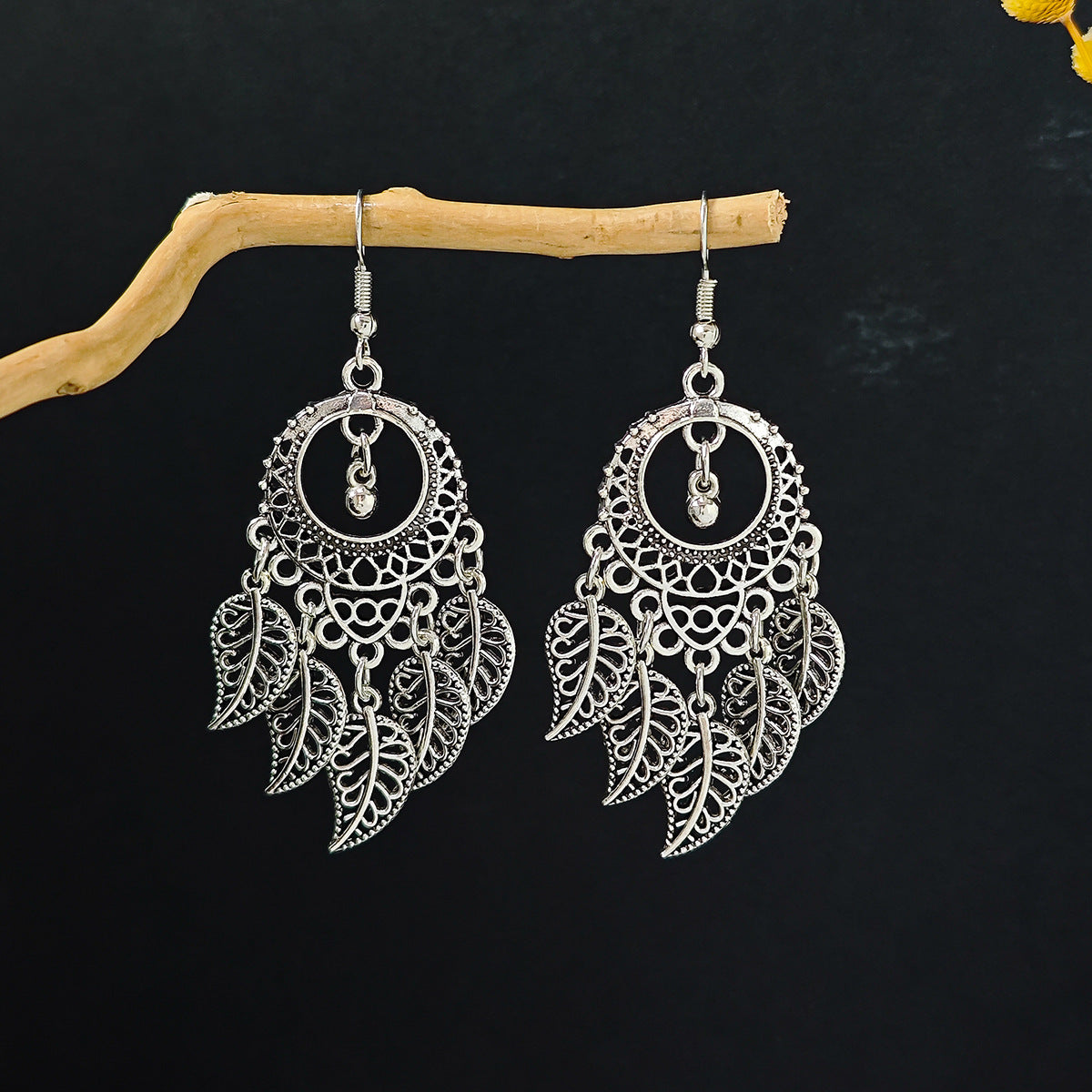 Bohemian Ethnic Style Geometric Water Drop Retro Tourist Attractions Long Earrings