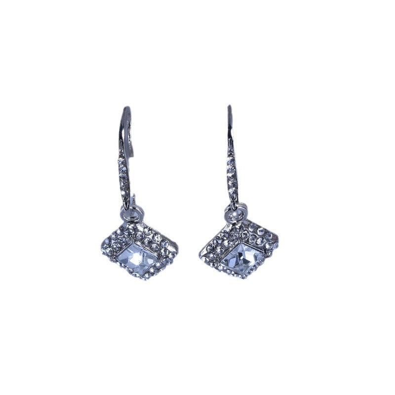 Slouchy Women's Elegant Square Zircon For Earrings