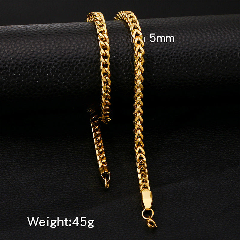 Positive Negative Square Chain Unisex Exaggerated Hip Hop Punk Design Necklace