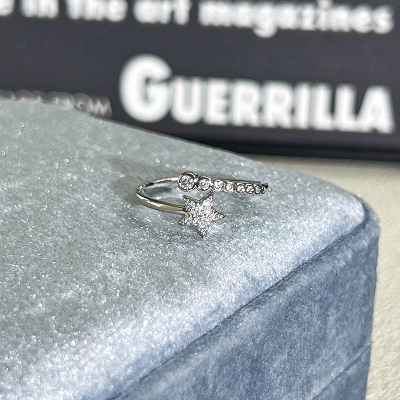 Shiny Diamond Female Cold Wind Simple Korean Style Niche Rings