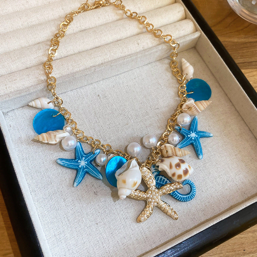 Women's Pearl Shell High-grade Light Luxury Minority Clavicle Necklace