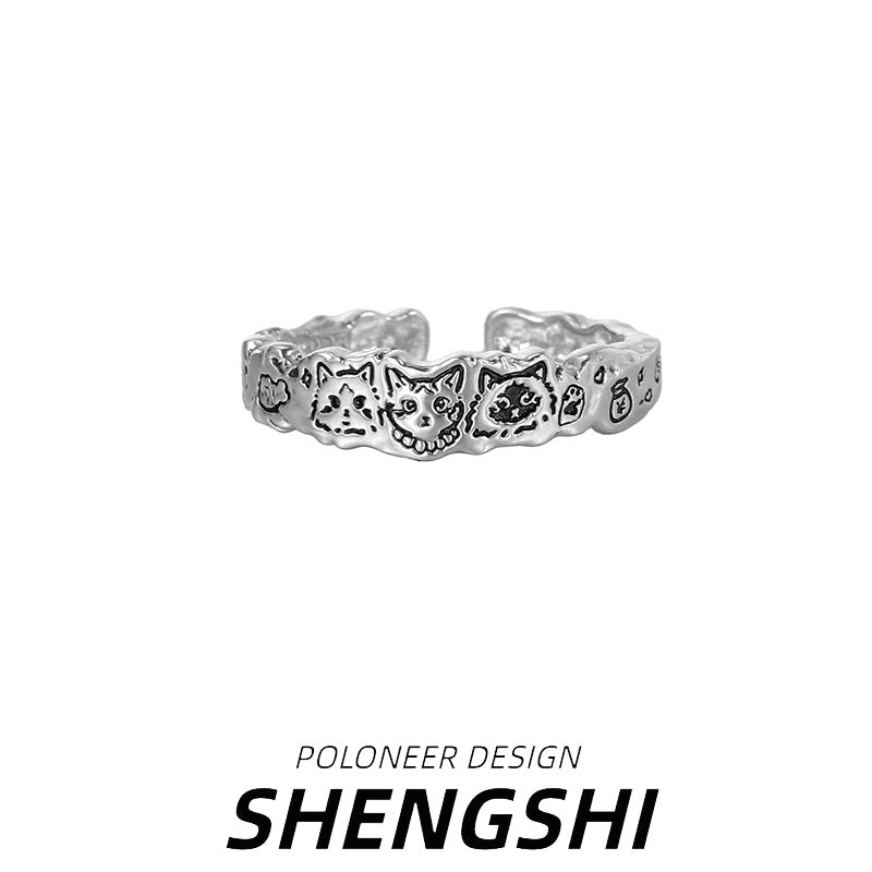 Women's Personality Texture Affordable Luxury Style Open Niche High Rings