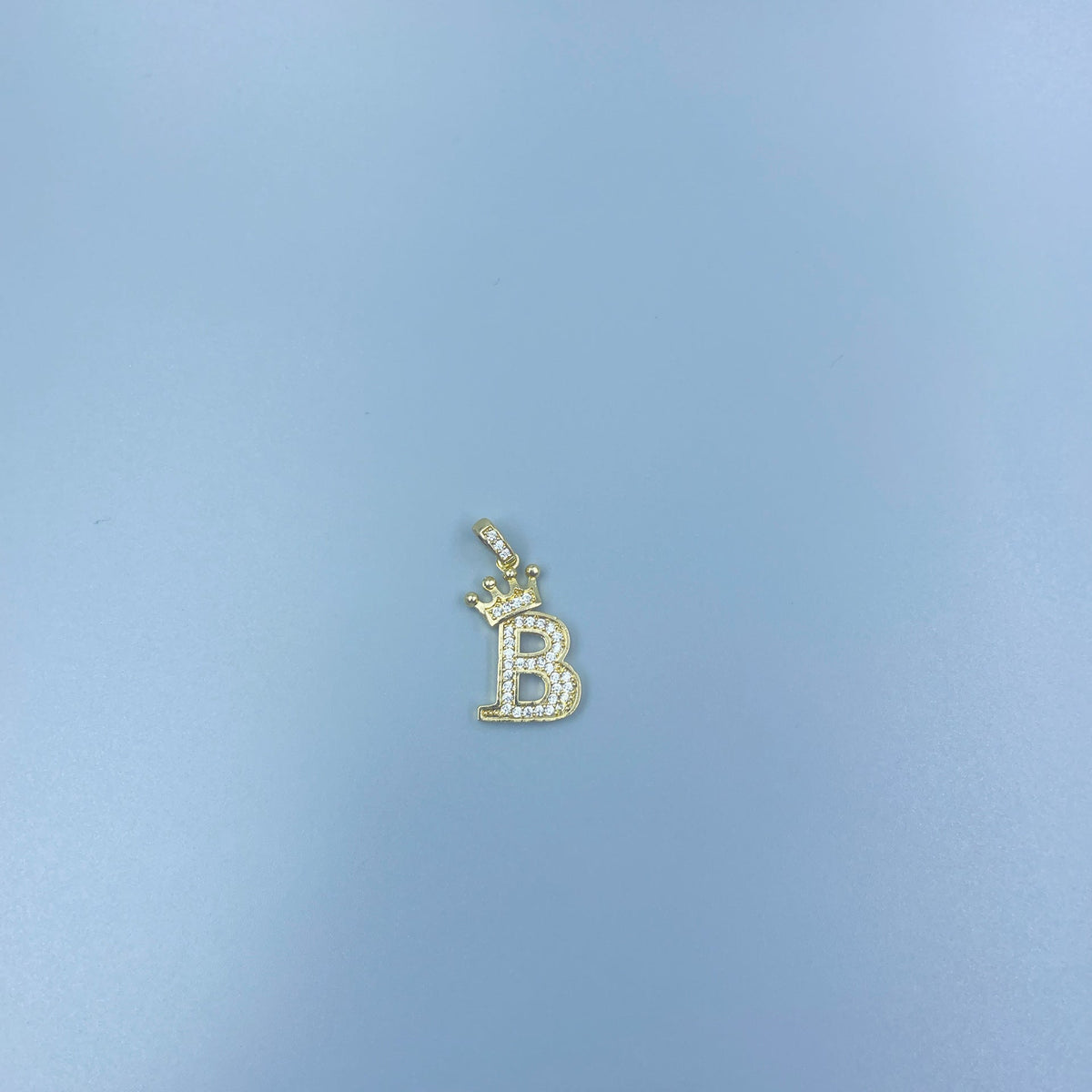 Full Diamond Crown Letters Copper Plated Real Gold Inlaid Zircon Pendant