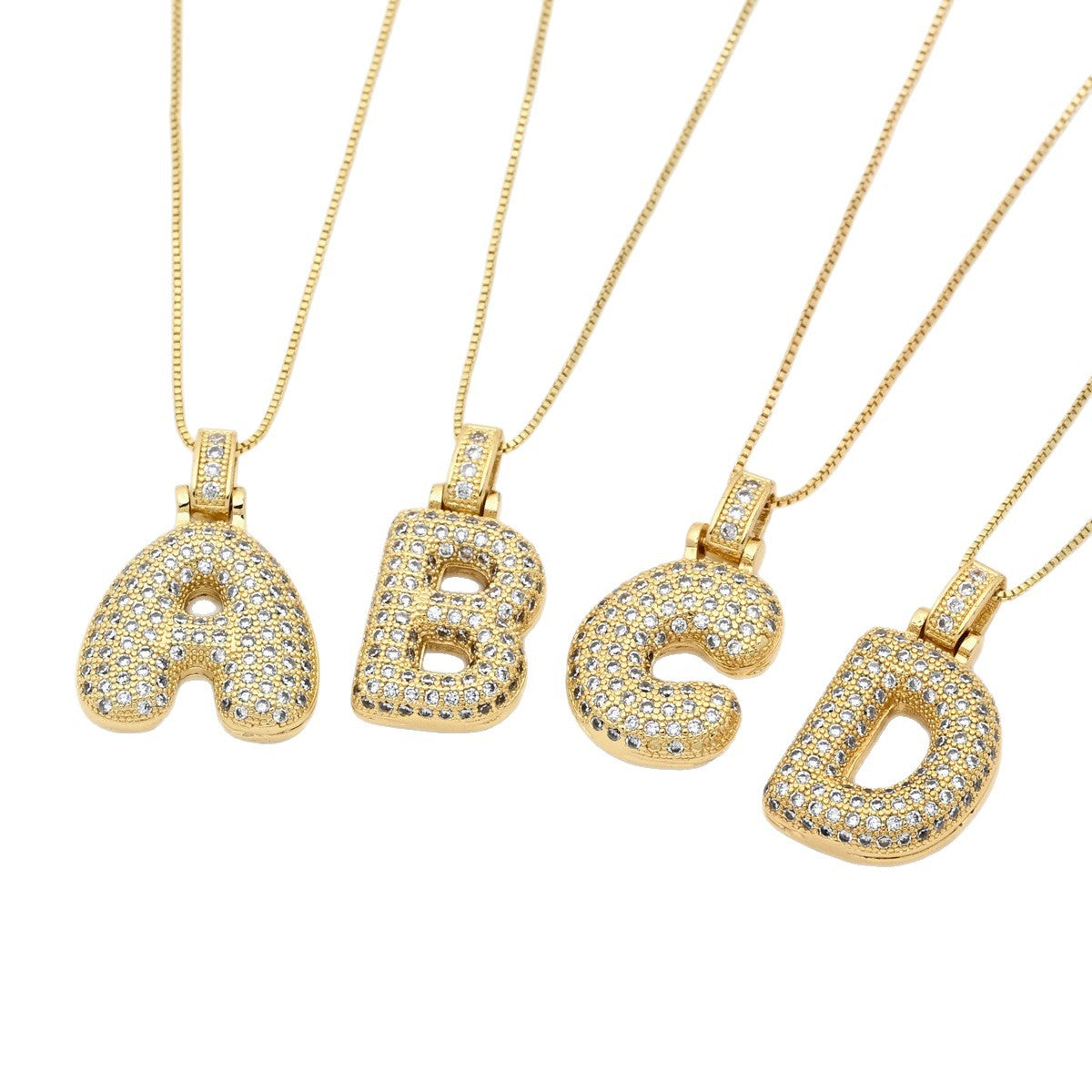 Micro Inlay Hip Hop Letters English Pendant