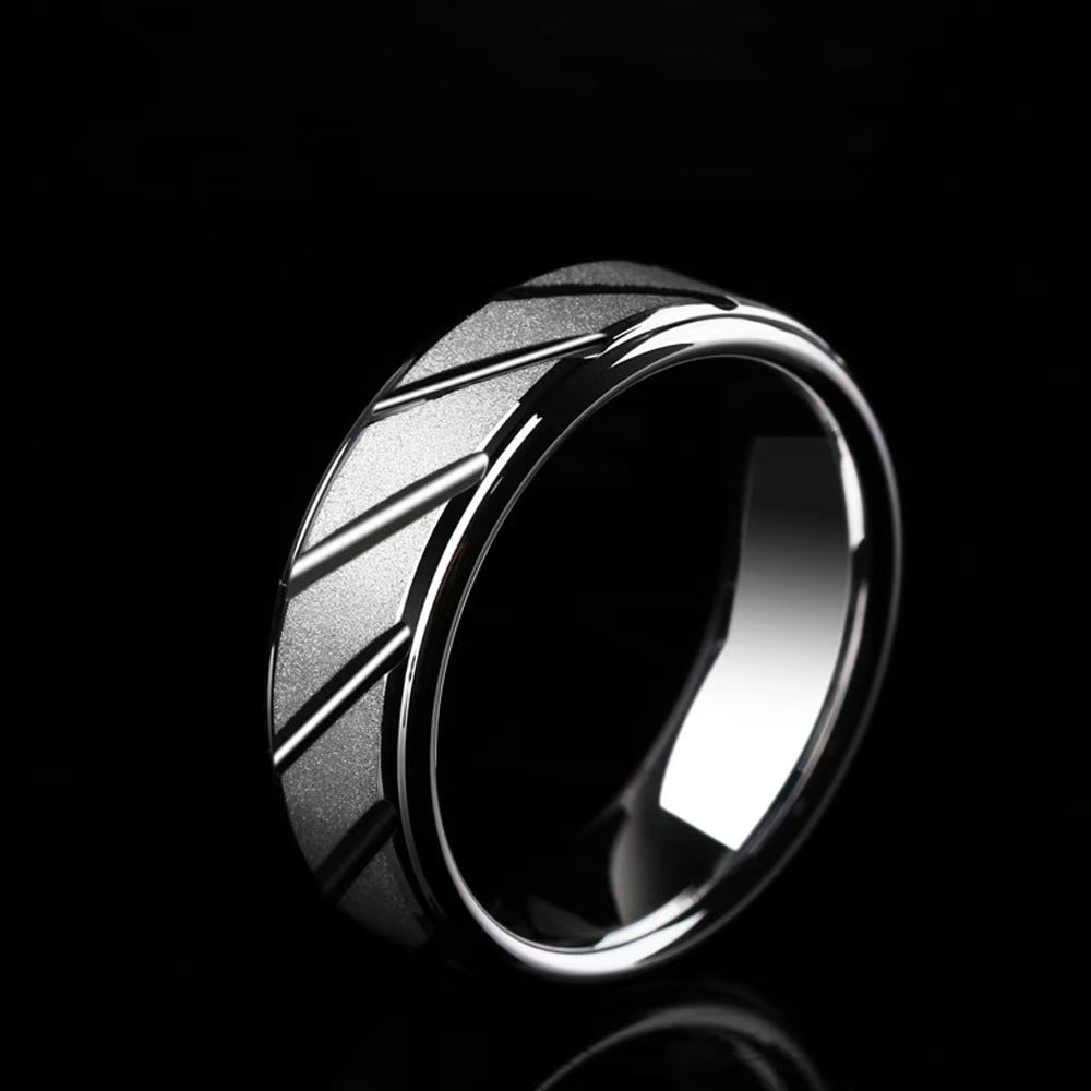 Men's Titanium Steel Outdoor Wedding Sand Twill Rings