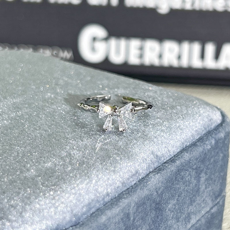 Shiny Diamond Female Cold Wind Simple Korean Style Niche Rings