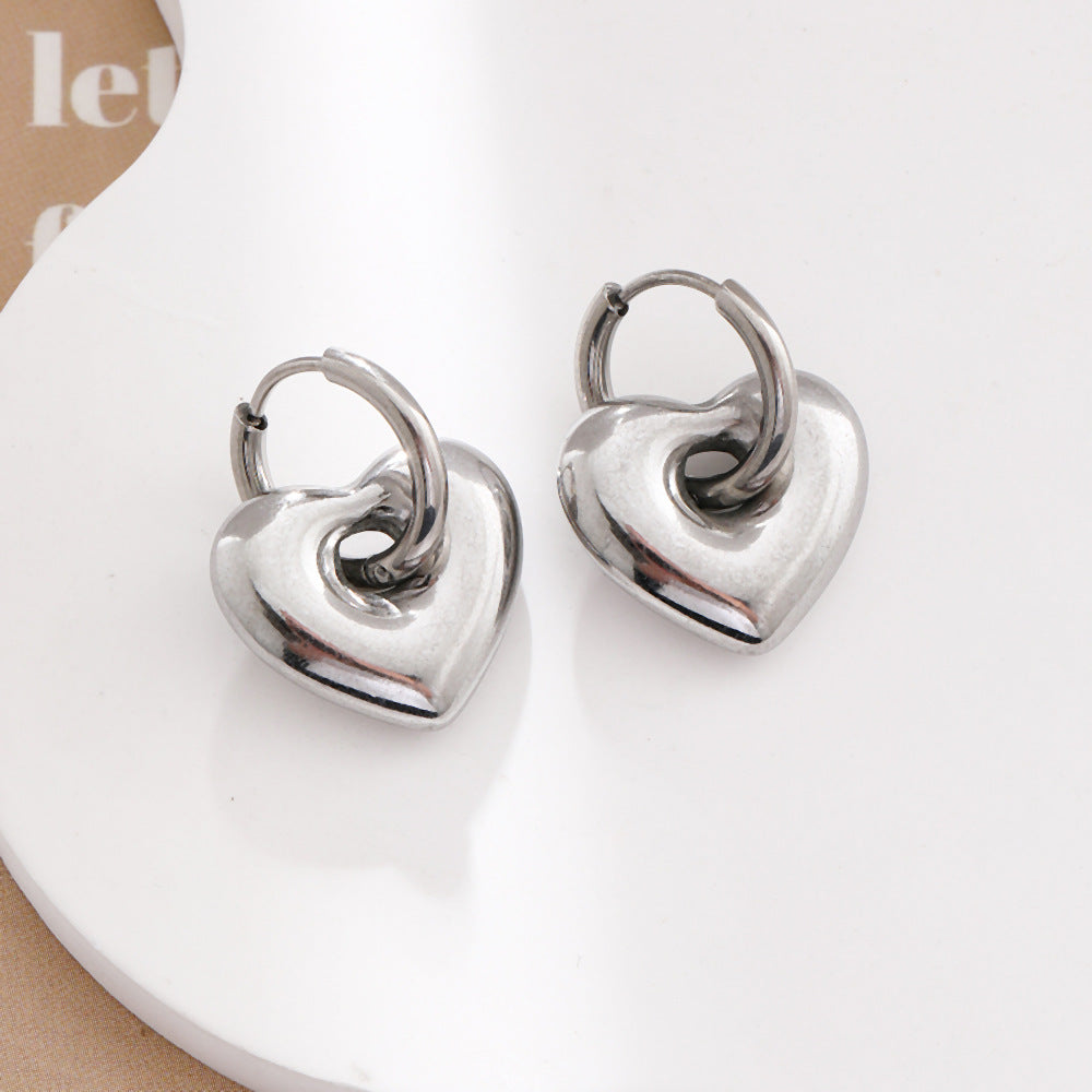 Women's Sense Special Interest Simple High Detachable Ear Titanium Steel Rings