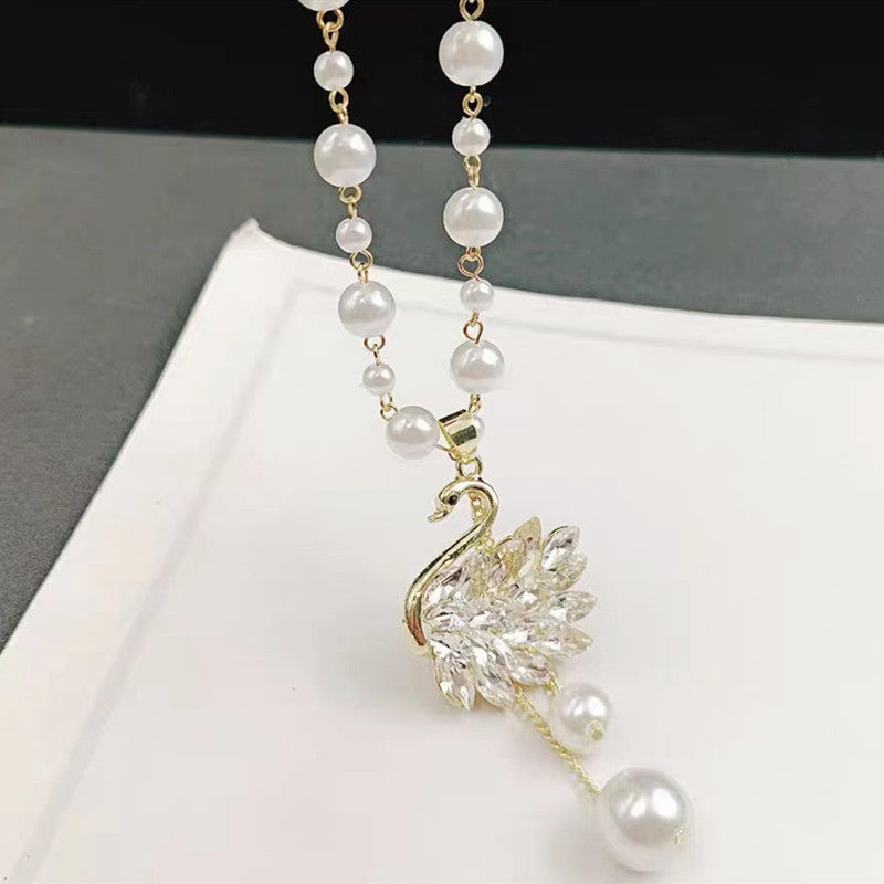 Women's Pearl Sweater Chain Long Design Niche Necklaces