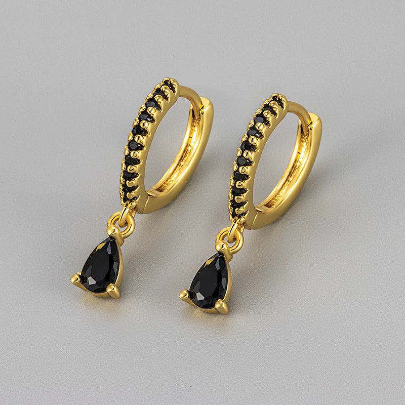 Women's French Style Niche High-grade Black Personalized Stylish Earrings
