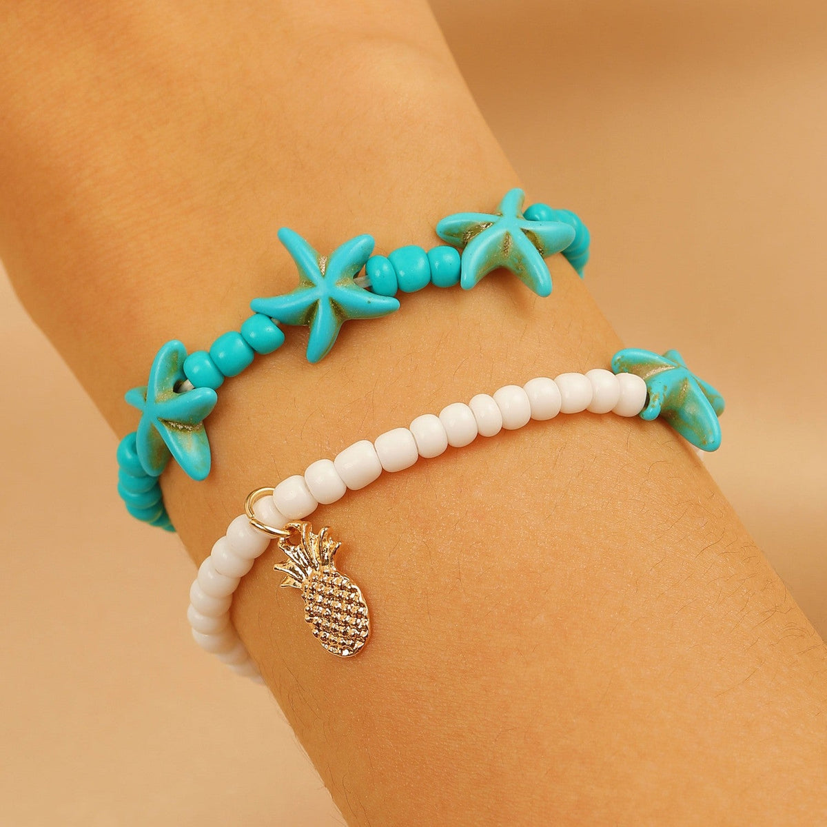 Summer Ocean Style Cartoon Shell Female Bohemian Woven Turtle Jewelry Set