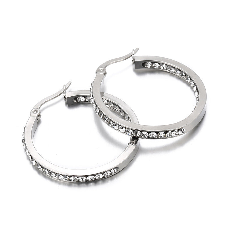Stainless Steel Diamond French Titanium More Earrings