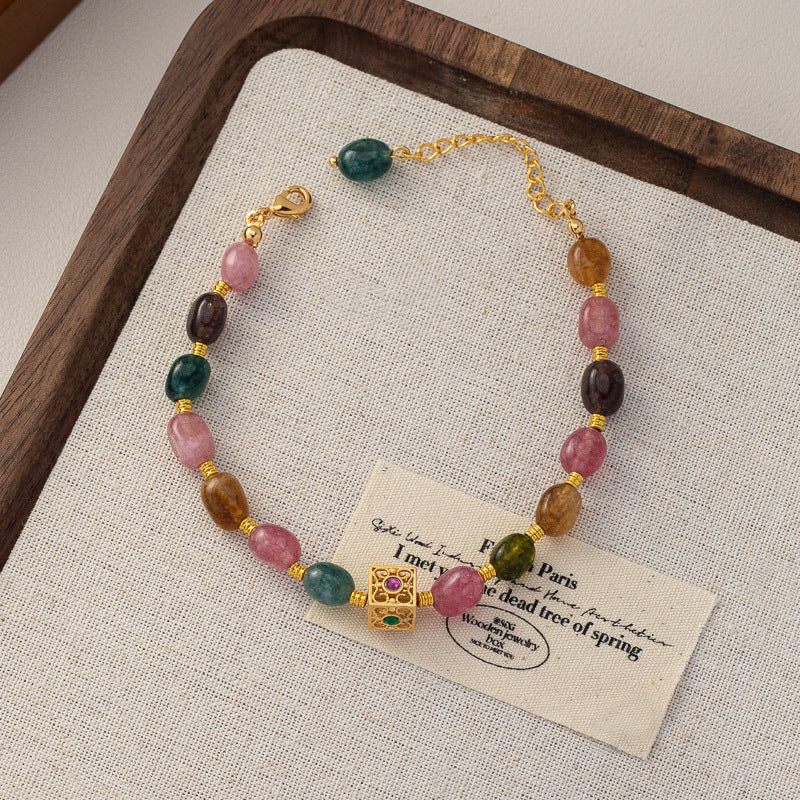 Women's Ancient Frog Skin Vintage Glass Chinese Style Bracelet