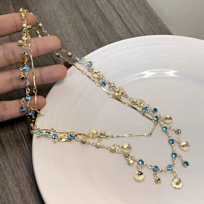 Exotic Twin Shell High-grade Female Niche Design Necklace