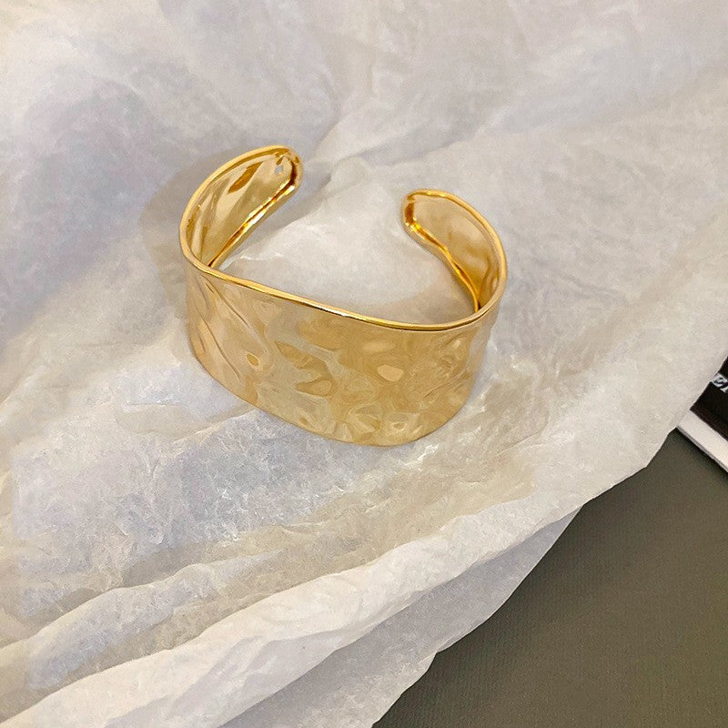 Metallic Striped Geometric Cross Flowers Openings Niche Exaggerated High Bracelet