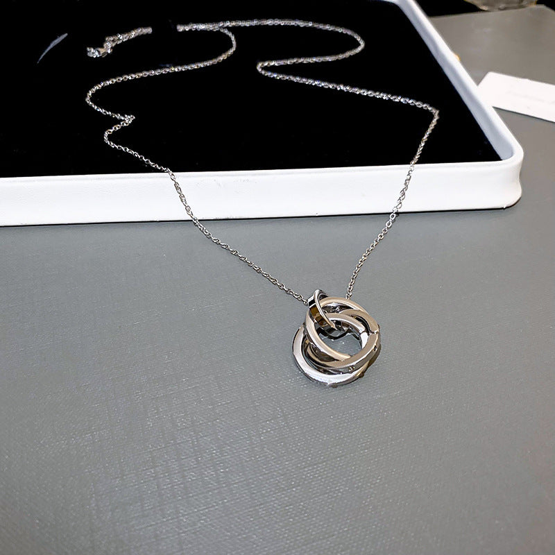 Cold Wind Twin Winding Zircon Unique Design Sweater Chain Affordable Necklace