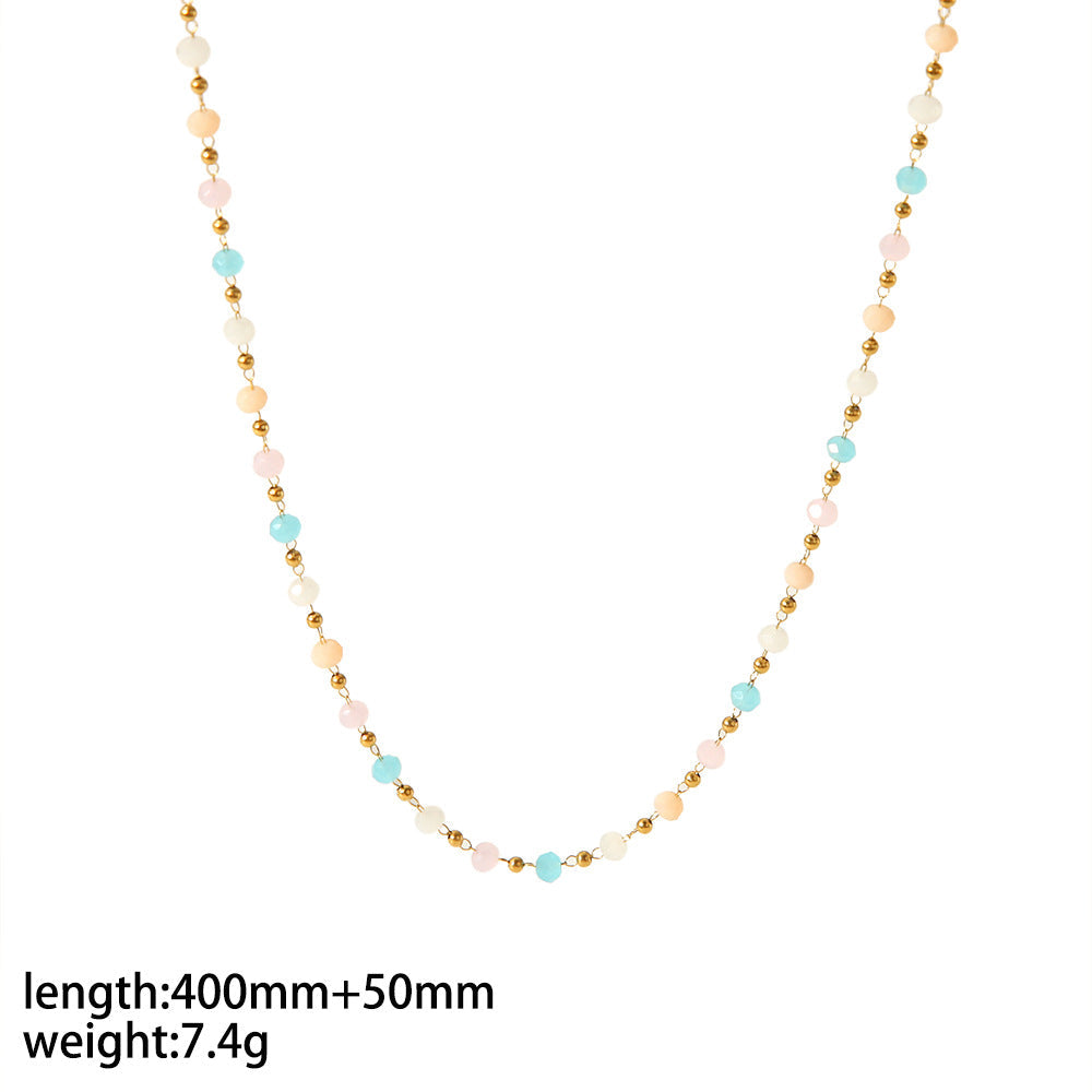 Irregular Natural Stone Gold Stainless Steel Necklaces
