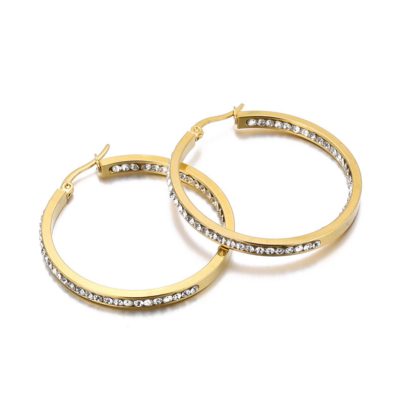Stainless Steel Diamond French Titanium More Earrings