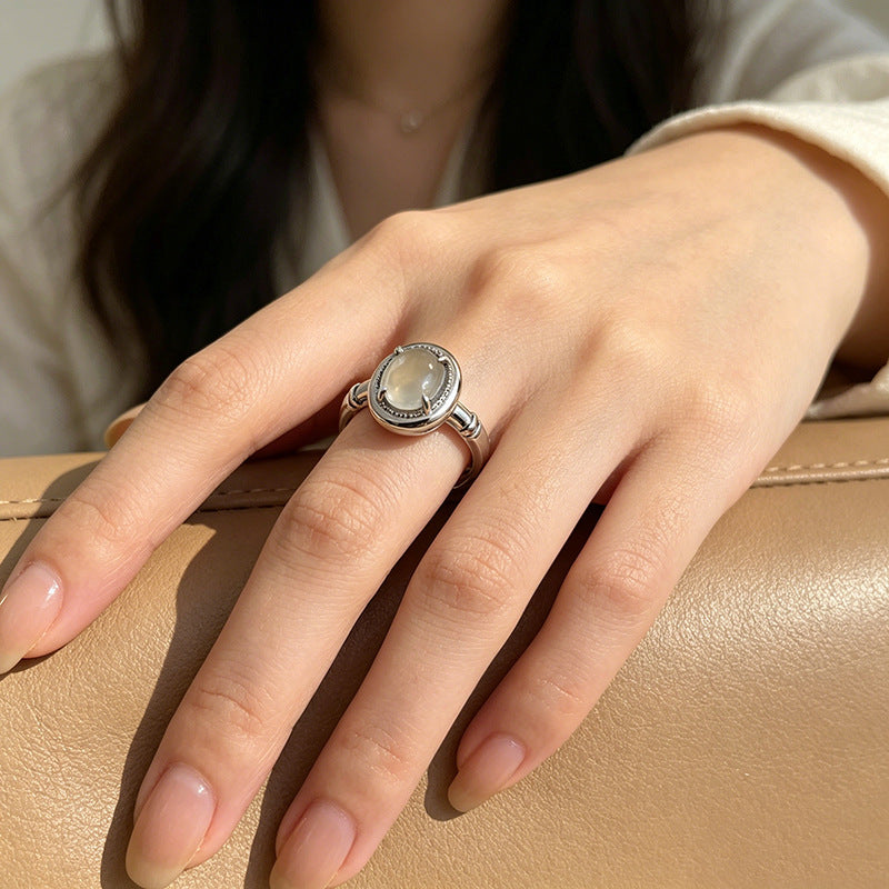Women's Korean Niche Design Retro Ghost Style Simple Fashionable Inlaid Rings