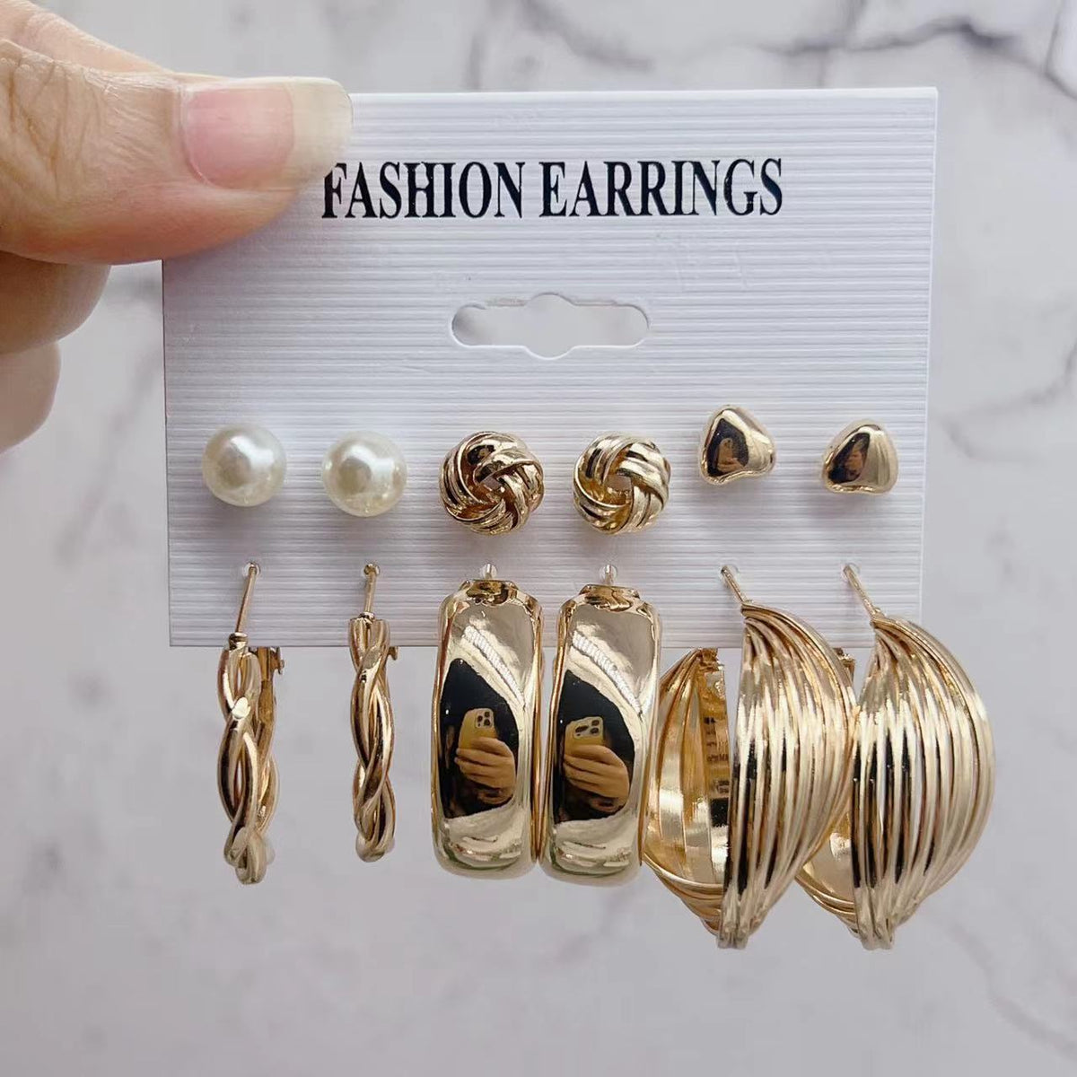 Women's French Retro Circle Pearl For Stud Earrings