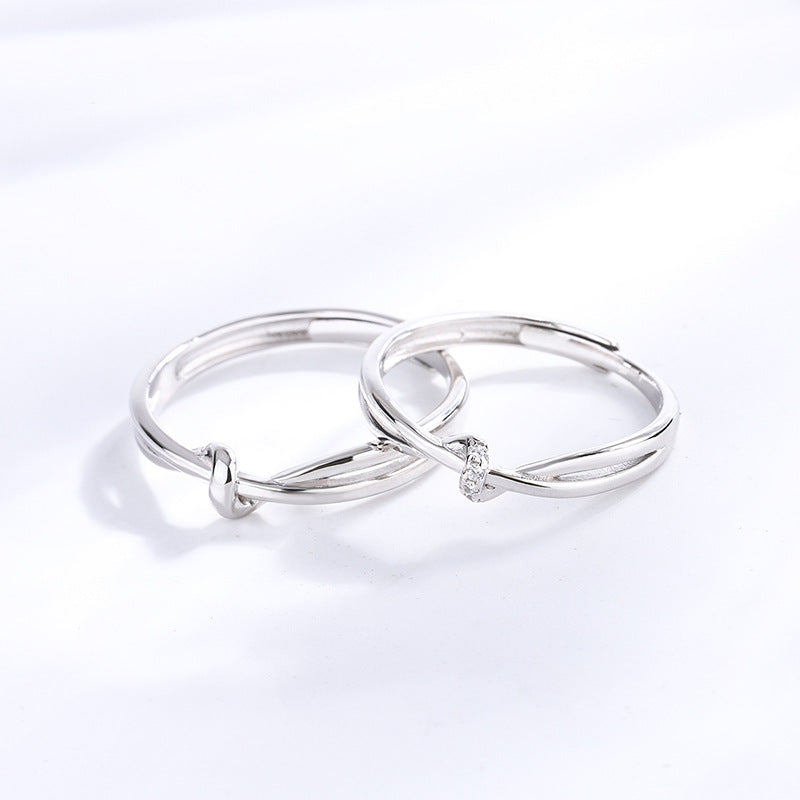 Women's & Men's Double Knot Couple One Pair Fashion Simple Design Opening Ring