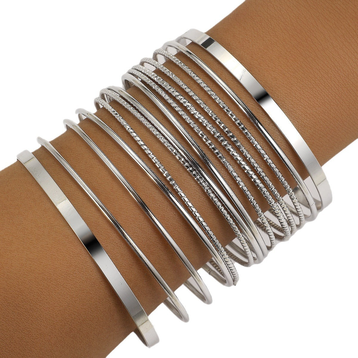 Retro Exaggerated Personalized Wide Golden Glossy Irregular Wristband Match Bracelet