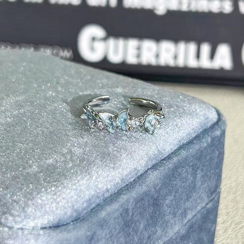 Shiny Diamond Female Cold Wind Simple Korean Style Niche Rings