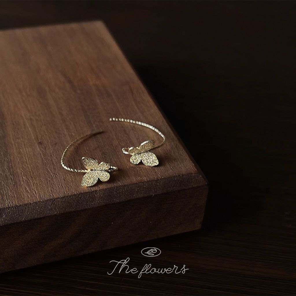 French Simplicity Butterfly Plated Female Niche Design Petite Live Earrings