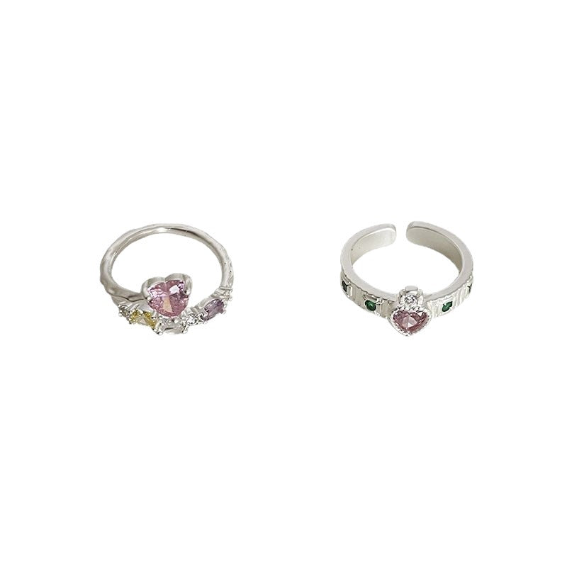 Love Heart-shaped Female Summer Light Luxury Minority Design Sense Ring