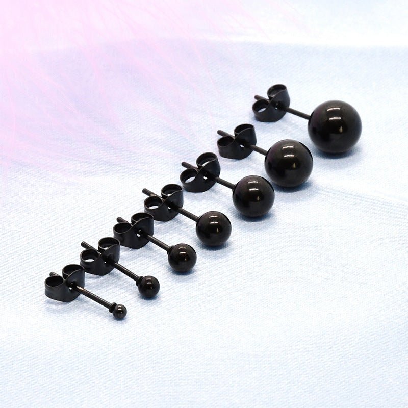 Women's & Men's Stainless Steel Ball Fashionable Bean-shaped Butterfly Stud Earrings
