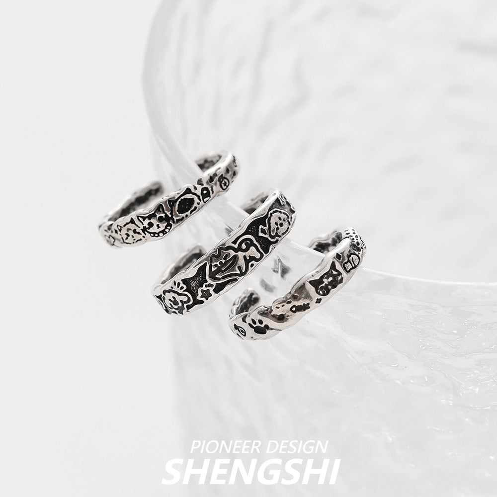 Women's Personality Texture Affordable Luxury Style Open Niche High Rings