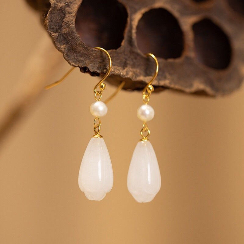 Chinese Style Magnolia Retro Premium Ancient Han Clothing Cheongsam Ear Rings