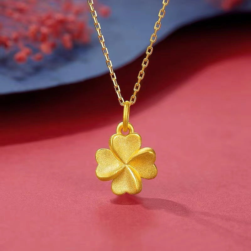 Gold Clover Female Clavicle Chain Plated High-grade Sense Pendant
