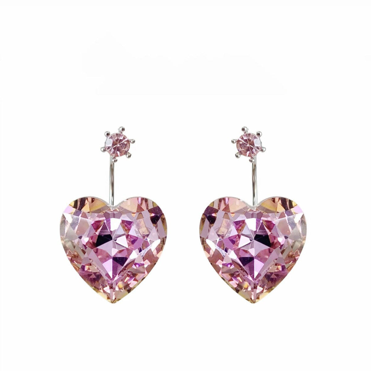 For Water Drop Large Love Heart Light Luxury High-grade Graceful Earrings