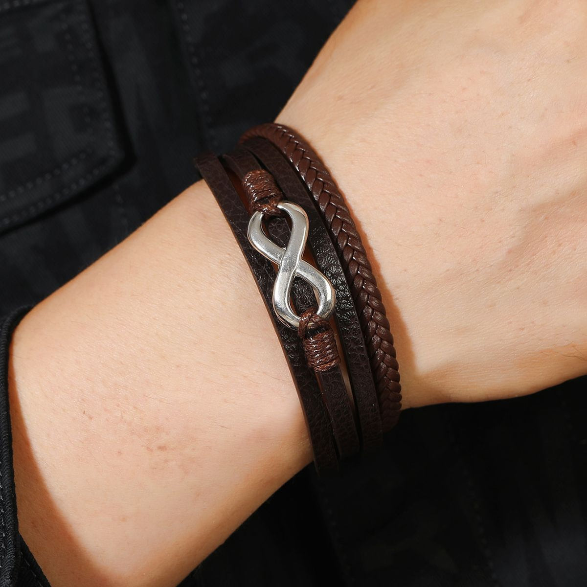 Comfortable Popular Men's Alloy Decorative Hand-woven Bracelets