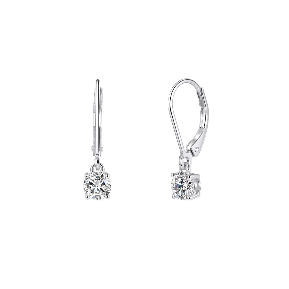 Women's Moissanite French Style Ear Clip Fashion Personality Stud Earrings