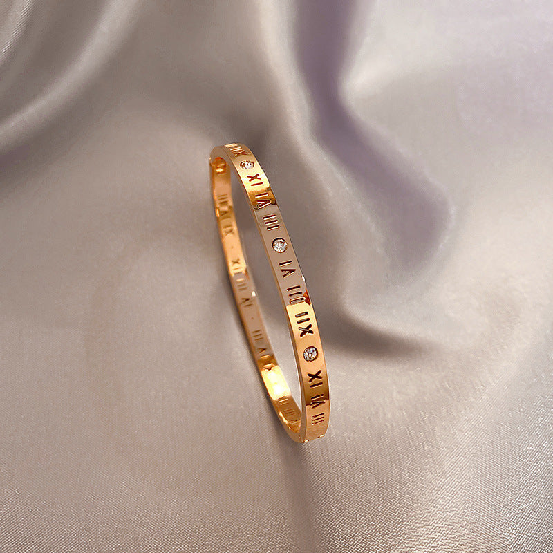 Metallic Striped Geometric Cross Flowers Openings Niche Exaggerated High Bracelet