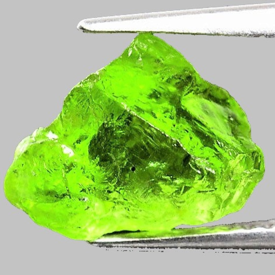 Peridot Lime Green Rough Facet Vietnam 4 Carats Raw Gem