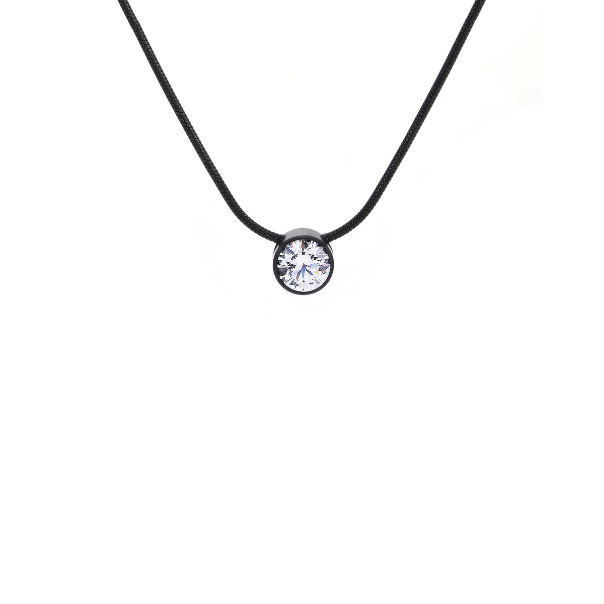 PT101B B.Tiff Black 1 ct Solitaire Pendant