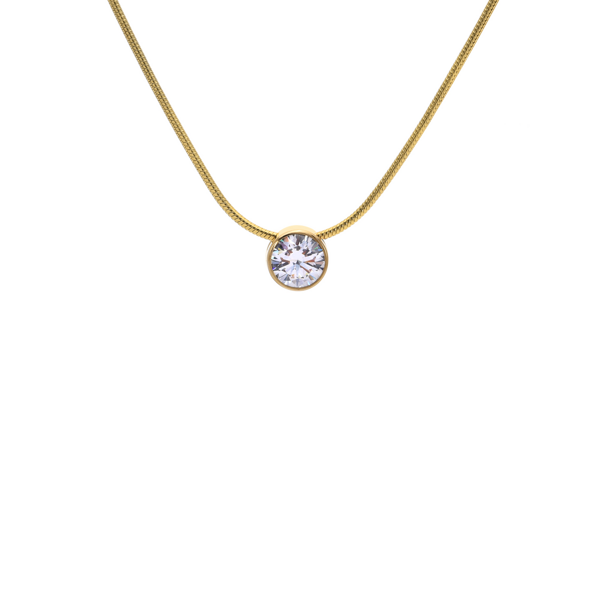 PT101G B.Tiff Gold 1 ct Solitaire Pendant